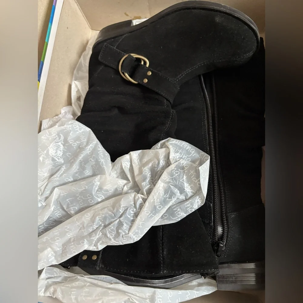 Stride Rite Black Toddler Girl's Suede Boots Size 12